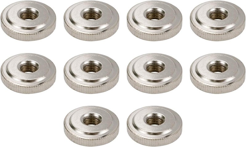 Dahszhi 10 Pcs M8 Silver Round Knurled Thumb Nuts Conector Lock Adjusting Nuts Female Threaded Thin Type - Image 1